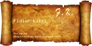 Fidler Kitti névjegykártya